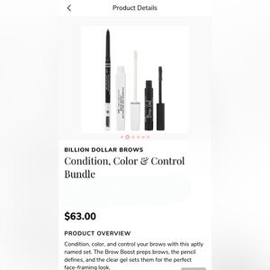 New NIB Billion Dollar Brows BDB Bundle Brow Pencil, Conditioner/primer & gel